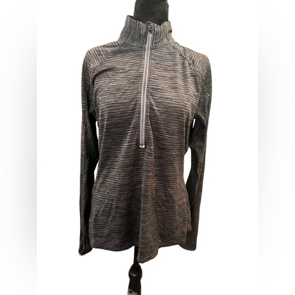 Athleta Mendoza Half Zip Pullover Space Dye Grey large - Picture 1 of 6